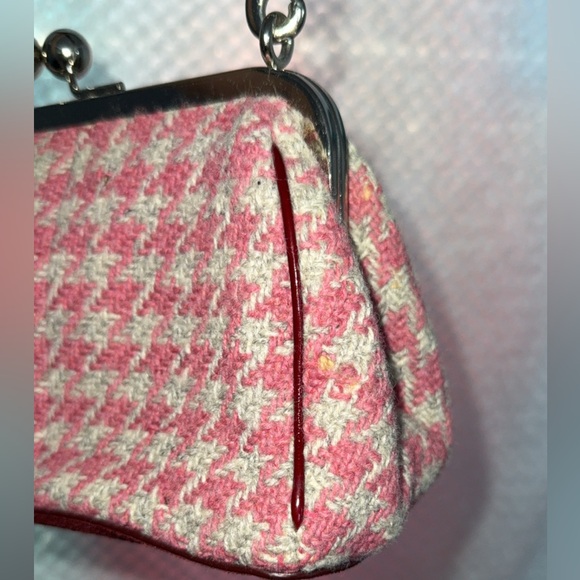 vintage Coach houndstooth tweed and suede kisslock bag - Picture 3 of 8